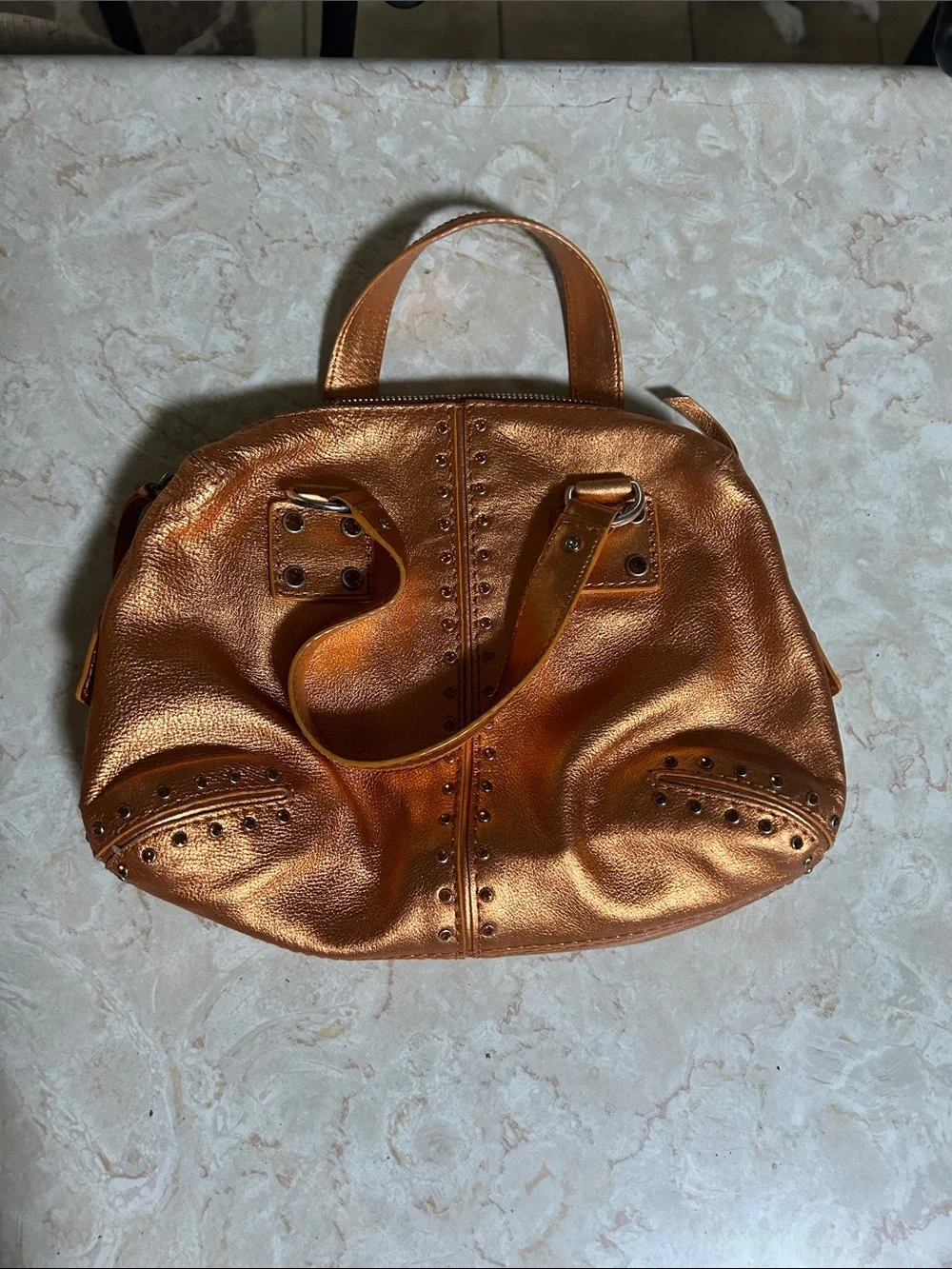 MICHAEL Michael Kors Metallic Copper Studded Shoulder Bag